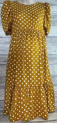 £9 • Buy Maternity Polka Dot Midi Dress In Mustard Or Navy