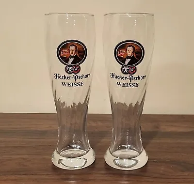 2 Hacker-Pschorr Weisse German Beer Glasses 0.5 Liter Oktoberfest • $19.50