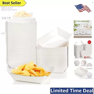 250 Pack Small Paper Food Tray - White Disposable Serving Basket For Nacho Fries • $27.99