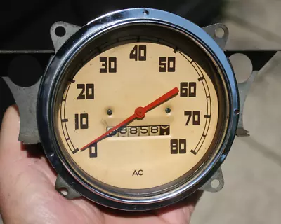 40s 50s GM GMC AC Truck Bus Coach Vintage 80 MPH Speedometer - Creme Beige • $149