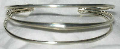 HTF Ed Levin 6.25  Small 3 Band Sterling Silver Bangle Bracelet Signed Retired  • $254.99