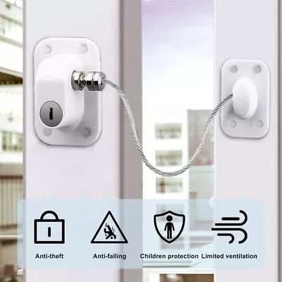 Window Safety Locks Self Adhesive  2/4/6 Pack Baby Window Restrictor With Key • £7.95