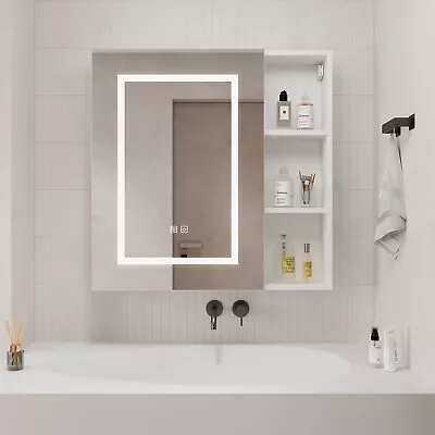 LED Bathroom Mirror Cabinet W/ Demister LED Lights Extra Large Medicine Cabinet • $109.99