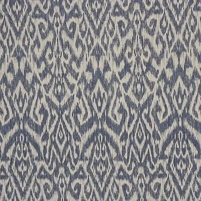 Bohemia Ikat Indigo Fabric | Tribal | Weave | Curtain Upholstery Cushions • £1.99