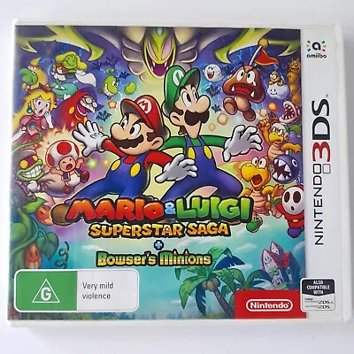 Mario And Luigi Superstar Saga + Bowser's Minions Nintendo 3DS  2DS XL AUS • $119