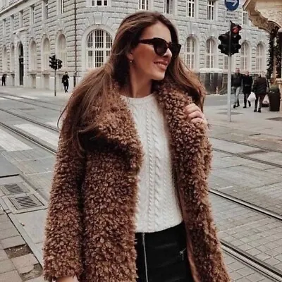 $55 • Buy Zara Faux Fur Teddy Single Button Coat Jacket XS