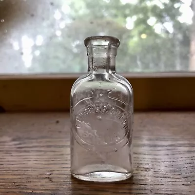 Blown Druggist Bottle George B Evans Philadelphia PA Medicine Small Clear 1890s • $16.24