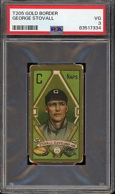 1911 T205 Gold Border Baseball George Stovall PSA 3 • $85