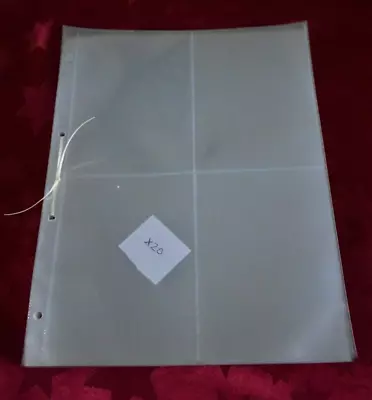 £8.50 • Buy 20 X Postcard Sleeves, Clear, 4 Pocket, Open At Top, Used