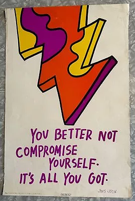 VINTAGE JANIS JOPLIN QUOTE HIPPIE STYLE PATRICIA RICCI ARGUS ART POSTER 14x21 • $35