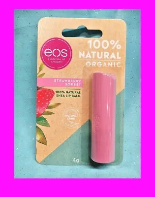 Eos 100% Natural Organic Shea LIP BALM Hydrating Chap Stick STRAWBERRY SORBET!!! • $6.64