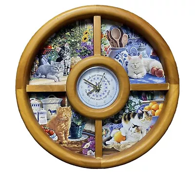 Vintage Mary Lasher Bradford Exchange Purr-fect Times Ceramic Cat Wall Clock • $154.16