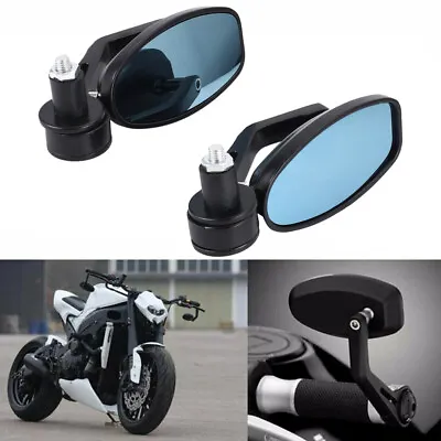 Motorcycle 7/8'' Handle Bar End Rear View Side Mirrors For Honda Yamaha Kawasaki • $18.99