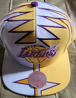 Mitchell & Ness Snapback Cap/Hat Men's Shockwave NBA LA Lakers White/Yellow • $23