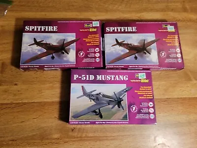 3 SEALED Revell SnapTite Aircraft Hobby Spitfire P-51D Model Kit Scale 1:72 • $15