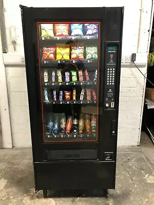 Narrow Used Polyvend 32 Selection Snack & Bottle Vending Machine • £1200