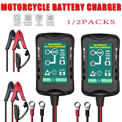 1-2 Pack Battery Charger Maintainer Trickle 6V 12V 1.5A Car Automatic Motorcycle • $20.89