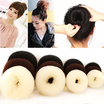 3pc Magic Bun Mesh Hair Shaper Styler Donut Former Ring Bun Maker DIY Hair Tool • £4.89