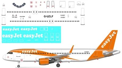 £8 • Buy EasyJet Current A320 Model Airliner Decal 1:144 Scale For Revell/ Zvezda Kit