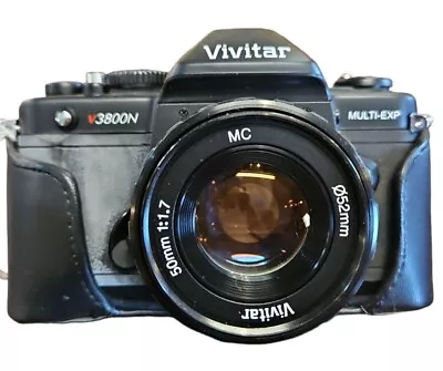 Vivitar V3800N 35mm SLR Film Camera With 50 Mm Lens Kit Amd Leather Body Case • $60