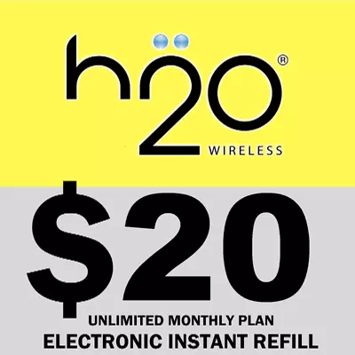 H2o H20 Prepaid Refill $20 ✅ Fast And Direct ✅ Get Today! ✅ Trusted Usa Seller • $23.75