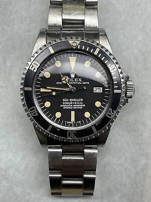 Vintage Rolex Sea Dweller  Great White  1665 Matte Black Mkii Rail Dial • $38000