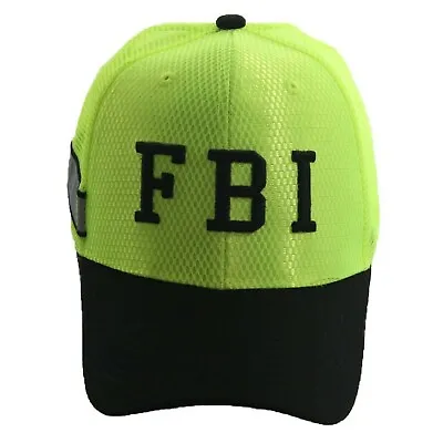 FBI CIA CSI POLICE SHERIFF SECURITY Enforcement Baseball Cap Mesh Neon Lime Hat • $12.34