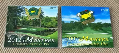 2007 2012 Masters Golf Commemorative Pin Lot Of 2 Augusta National New • $24.50
