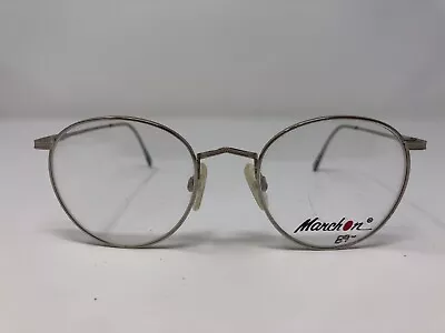 Marchon Eyeglasses Frame Japan WALL STREET CHROME 48-19-135 Silver Full Rim CU67 • $35.75