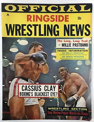 Offical Ringside Wrestling News-nov 1964-vol 1 #8-cassius Clay-wille Pastrano • $15.99