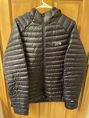 Mountain Hardwear Jacket Mens XL Blue Puffer Ghost Whisperer Down 800 Fill Hood • $175