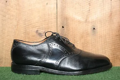 Vintage J&M 'Aristocraft Black Leather Saddle Shoes Derby Oxfords Sz. 10.5 D • $54.95