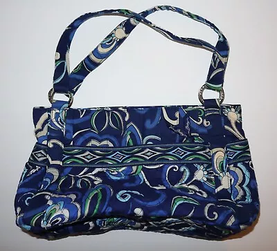 Vera Bradley Women's  Hannah Mediterranean Blue Floral 100% Cotton Shoulder Bag • $24.95