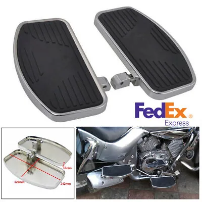 Pair Metal Steel & Rubber Adjusted Motorcycles Left+Right Floorboards Pedal -USA • $43.39