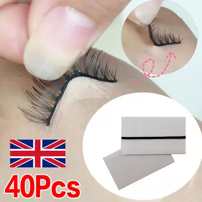 40Pcs Reusable Self Adhesive Glueless Strip Eyelashes With Glue False Eyelashes • £4.19