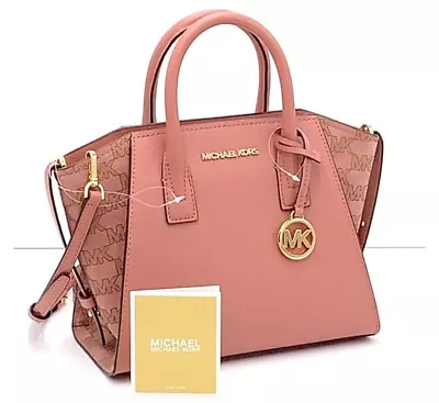 Michael Kors Avril Small Top Zip Satchel Shoulder Crossbody Bag MK Pink Rose • $134.98