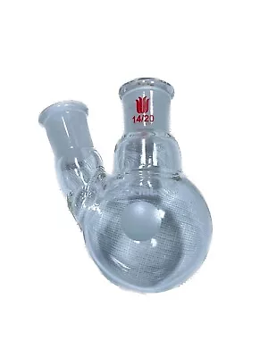 SYNTHWARE Glass 50mL 14/20 2-Neck Round Bottom Flask F411150 • $29.99