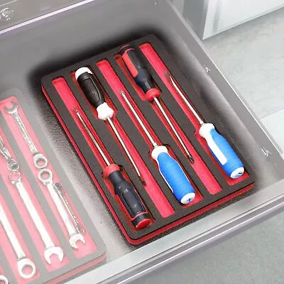 Tool Drawer Organizer 15x10 Screwdriver Holder Insert Red Black Foam Tray • $22.98