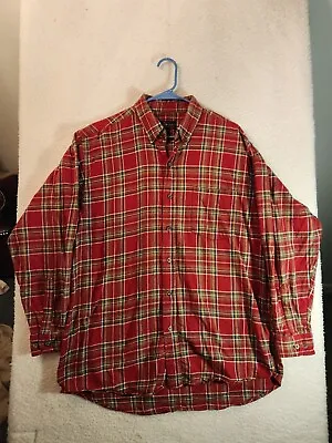 Moose Creek Flannel Shirt Mens Large Button Down Red Plaid Long Sleeve  • $15.99