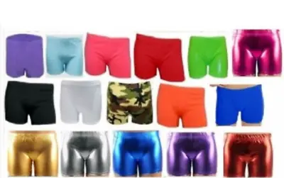 £2.99 • Buy Girls Kids Metallic Neon Stretch Hot Pants Shorts Lycra Dance Tutu  HARLEY QUINN