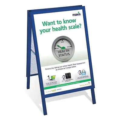 A1 Blue A-board Pavement Sign Poster Snap Frame Double Side Sign Display Stands  • £89.90