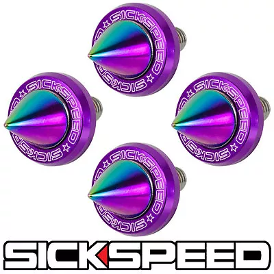 5 Pc Neo Chrome Spiked Purple Washer/bolt Fender/bumper Engine Dress Up Kit P4 • $14.88