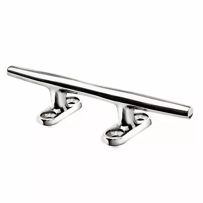 One Stainless Steel 6  Dock (Boat) Cleat Marine Hardware 4 Hole Herreshoff • $12.95