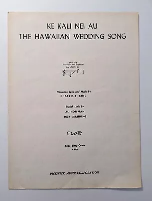 Vintage Sheet Music 1926 The Hawaiian Wedding Song Ke Kali Nei Au - Charles King • $4.50