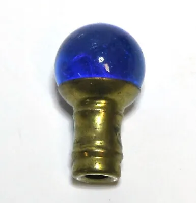 Vintage Decorative Cobalt Blue Glass Marble Lamp Finial 1/4 Thread • $16.99