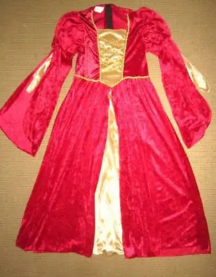 DSPlay Girls Size 7-9 Renaissance Medieval Princess Costume Dress Red/Gold • $15