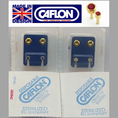 CAFLON EARRINGS - 24ct GOLD PLATED BIRTHSTONE STUDS - Brand New In Sterile Pack • £2.99