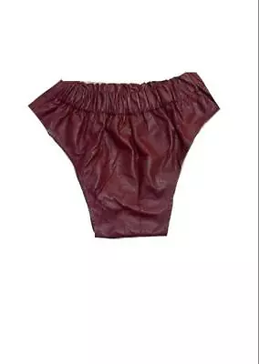 Men's Genuine Retro Burgundy Leather Low-Cut Running Short Casual Gym Shorts New • $29.69