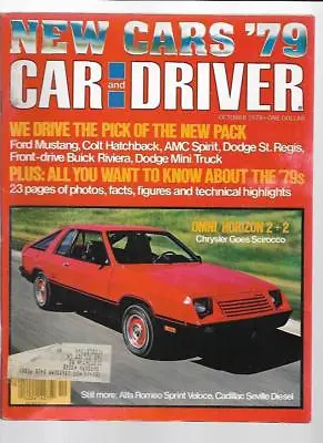 Car And Driver Magazine October 1978- Ford Mustang Alfa Romeo Sprint Veloce • $4