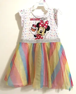 NWT Disney Minnie Mouse Girls 2T Birthday Girl Colorful Tutu Dress • $15.99